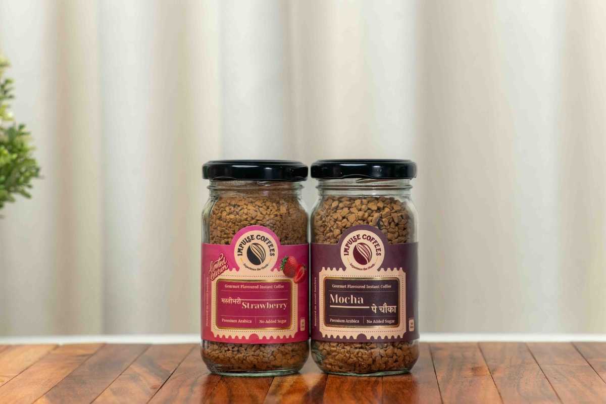 Berryscape Combo | Masti Bhari Strawberry Coffee powder 50 gms jar + Mocha Pe Chauka coffee powder 50 gms jar