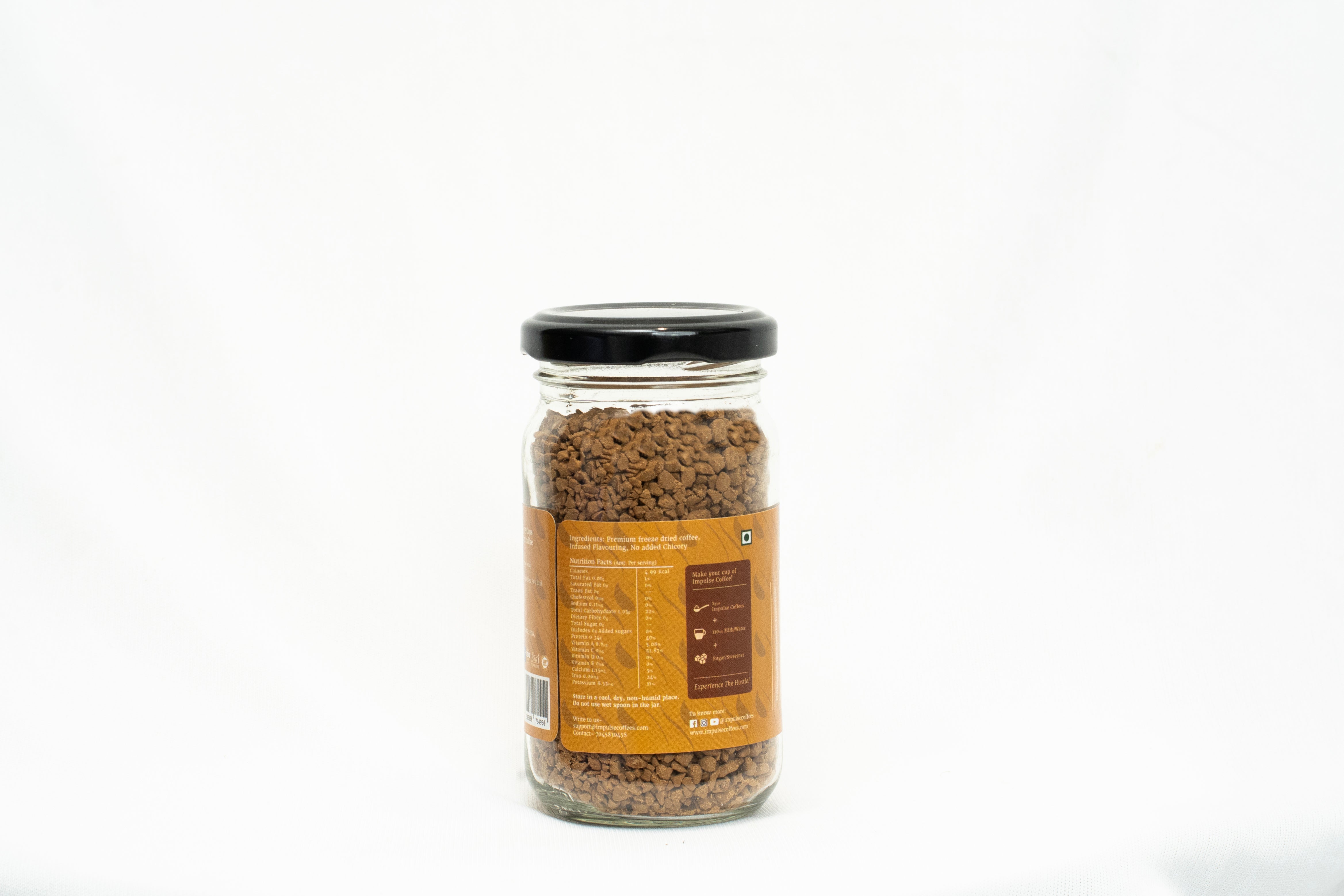 Nutkhat Hazelnut 50g jar by Impulse Coffees showing all the ingredients on the label