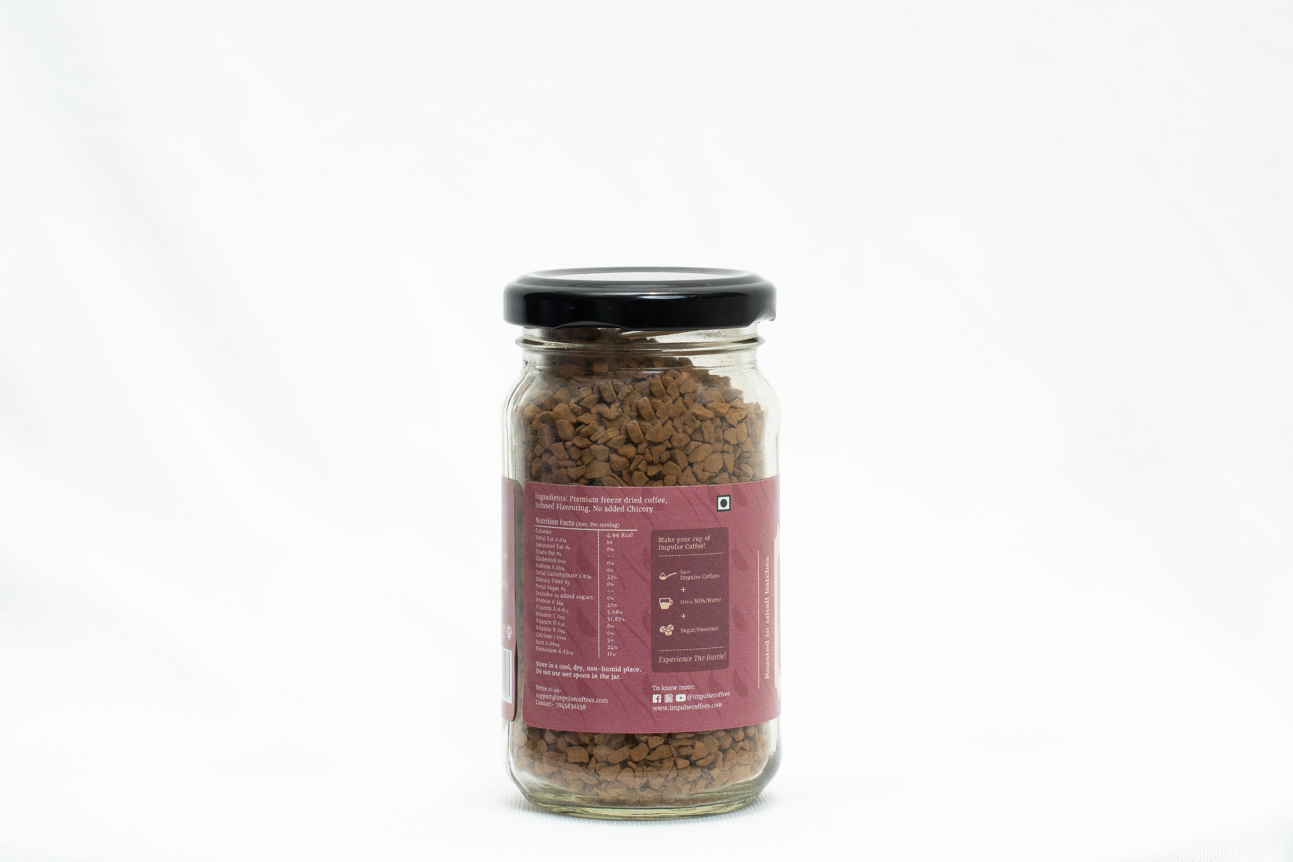 Vichaar over vanilla 50g jar by Impulse Coffees showing all the ingredients on the label
