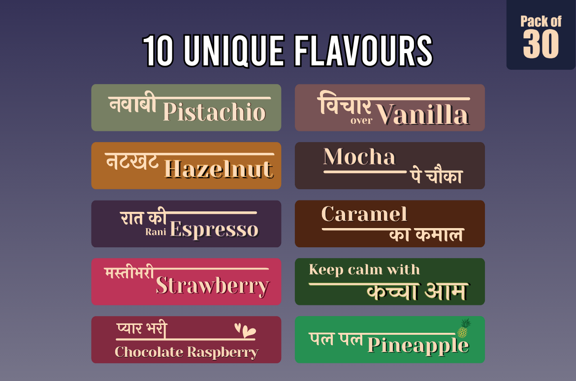 Impulse Coffees PACK OF 30 Assorted Box | Flavoured Instant Coffee Sachets | Freeze Dried Arabica Coffee