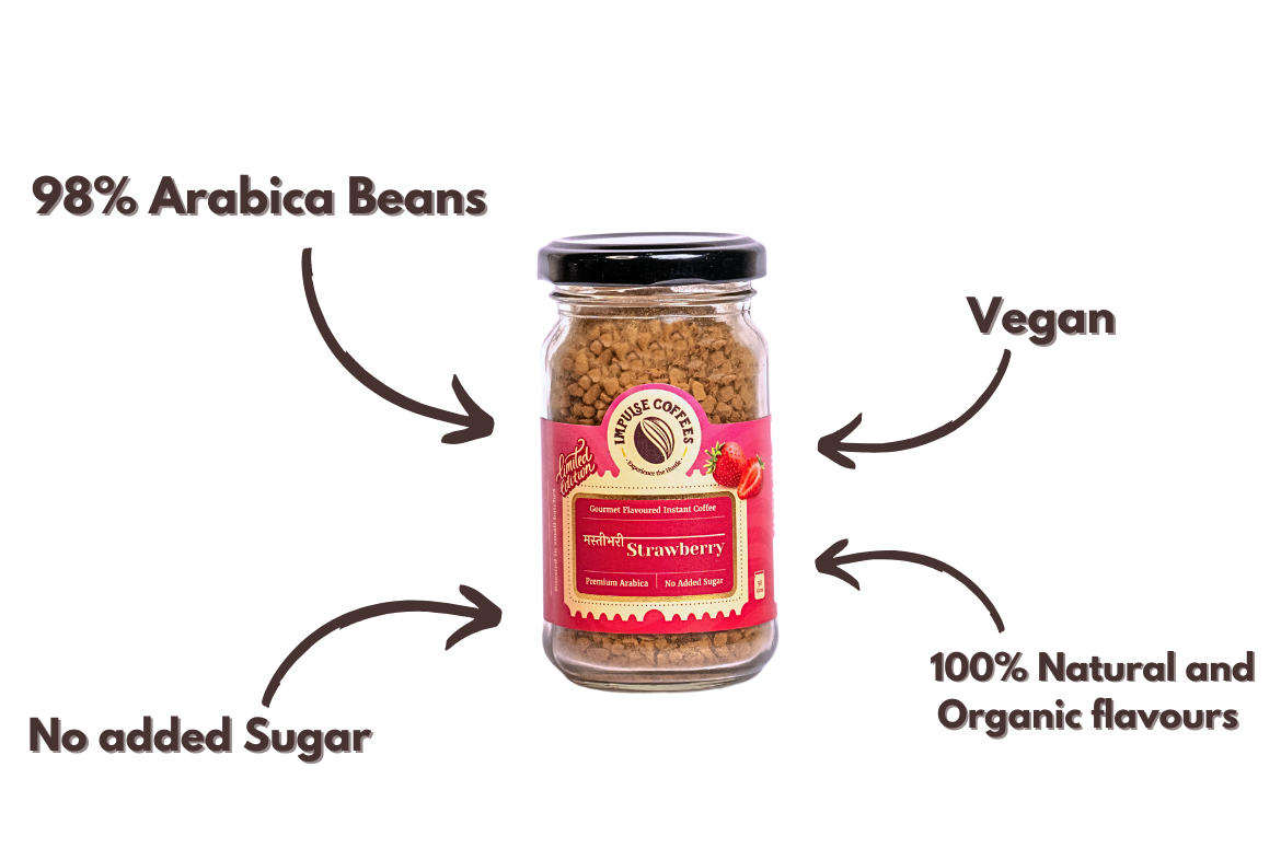 Berry Goodness Combo | Masti Bhari Strawberry coffee powder 50 gms + Vichaar Over Vanilla coffee powder 50 gms