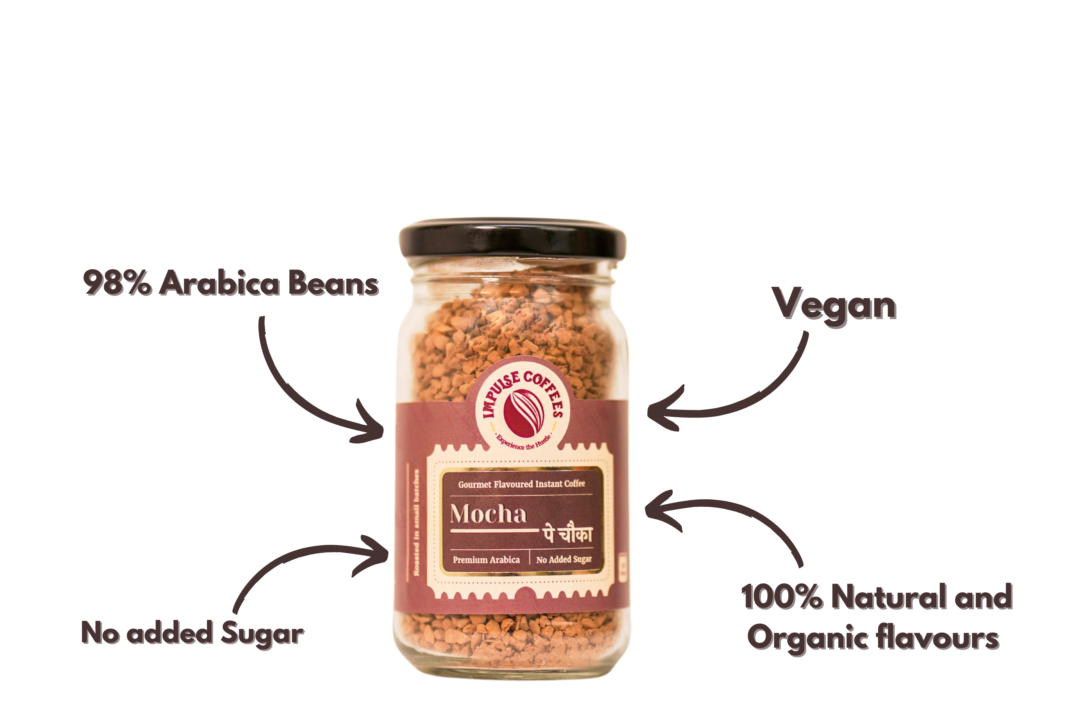 Berryscape Combo | Masti Bhari Strawberry Coffee powder 50 gms jar + Mocha Pe Chauka coffee powder 50 gms jar