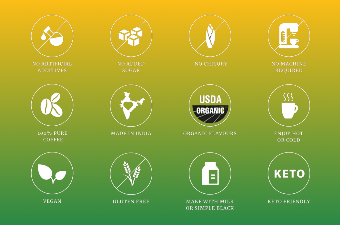 Impulse Coffees Pineapple-coffee features No artificial additives, no added sugar, organic flavors, keto-friendly, vegan, and gluten-free.