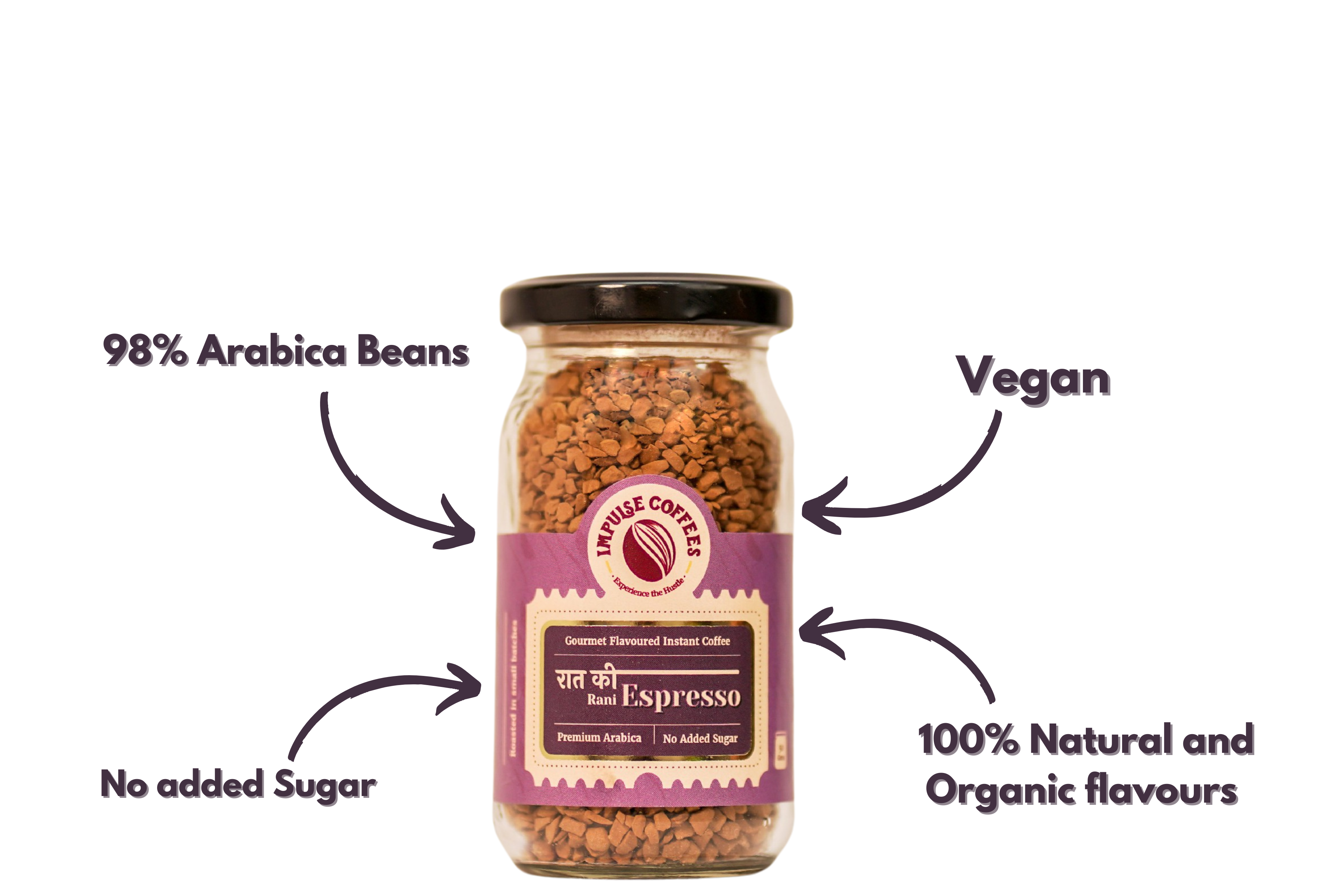 Espress-Oh Strawberry Combo | MastiBhari Strawberry coffee powder 50 gms jar + Raat ki Rani Espresso coffee powder 50 gms jar