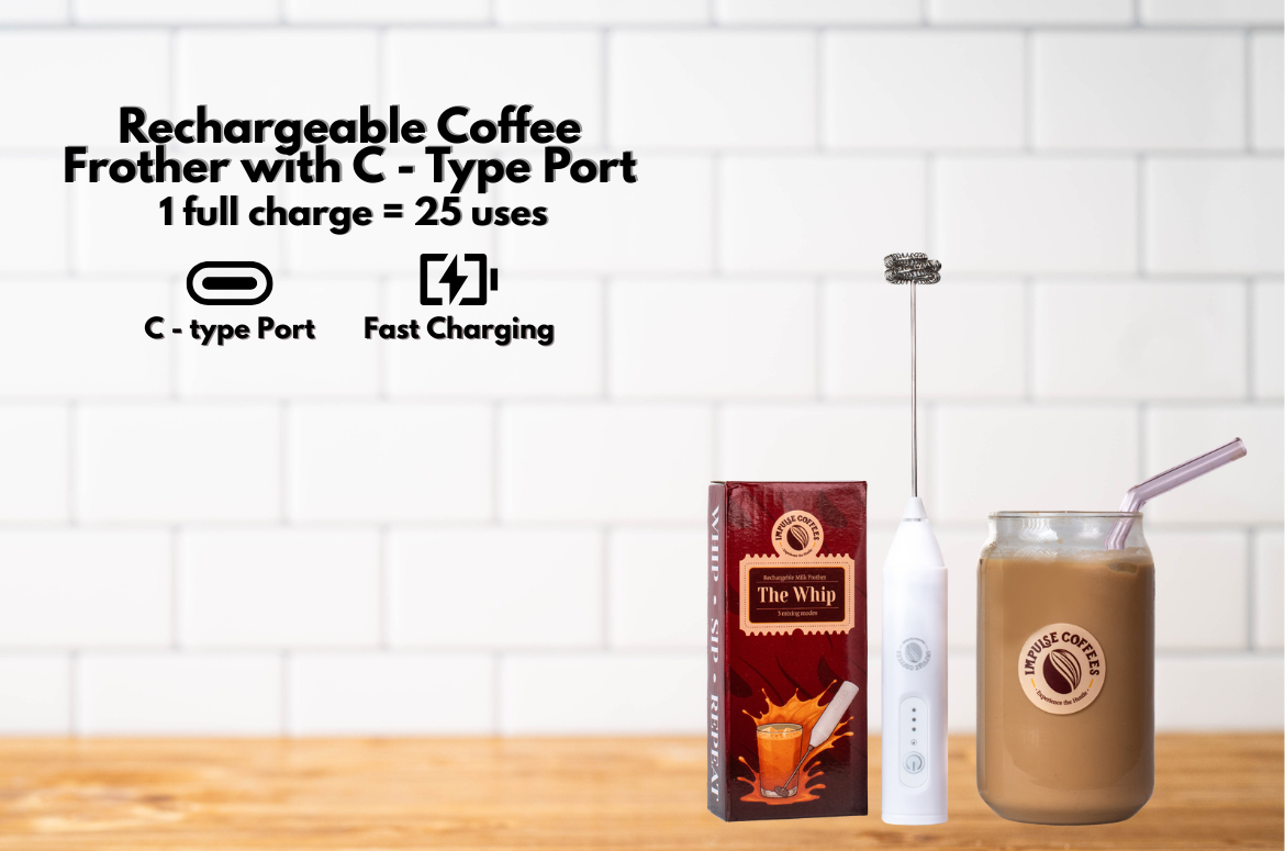 Caramel Whip Trip | Caramel Ka Kamal 100gms + The Whip | Home Rechargeable Milk Frother & Coffee Whisker